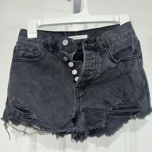 Black jean shorts